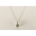 Diamond Set Flower Necklace, set with round brilli