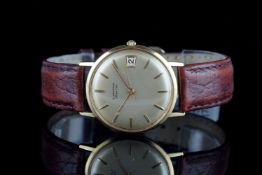GENTLEMENS BLANCPAIN 18CT GOLD DATE WRISTWATCH, circular gold dial with gold hour markers and hands,