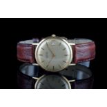 GENTLEMENS BLANCPAIN 18CT GOLD DATE WRISTWATCH, circular gold dial with gold hour markers and hands,