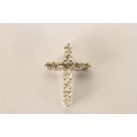 14ct white gold diamond cross pendant set with 11 RBC diamonds totalling 3.65ct, approx
