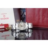 GENTLEMENS TUDOR PRINCE OYSTERDATE WRISTWATCH W/ BOX GUARANTEE & SWING TAG REF. 74000, circular