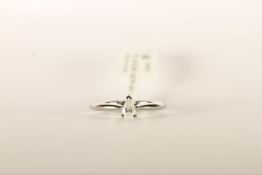 Pear Cut Diamond Solitaire Ring, set with a single