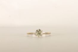 Diamond Solitaire Ring, set with a single round brilliant cut diamond, 8 claw set, stamped 18ct