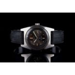 GENTLEMENS AQUASTAR AUTOMATIC DIVERS WRISTWATCH REF. 1701, circular grey sunburst dial with cream