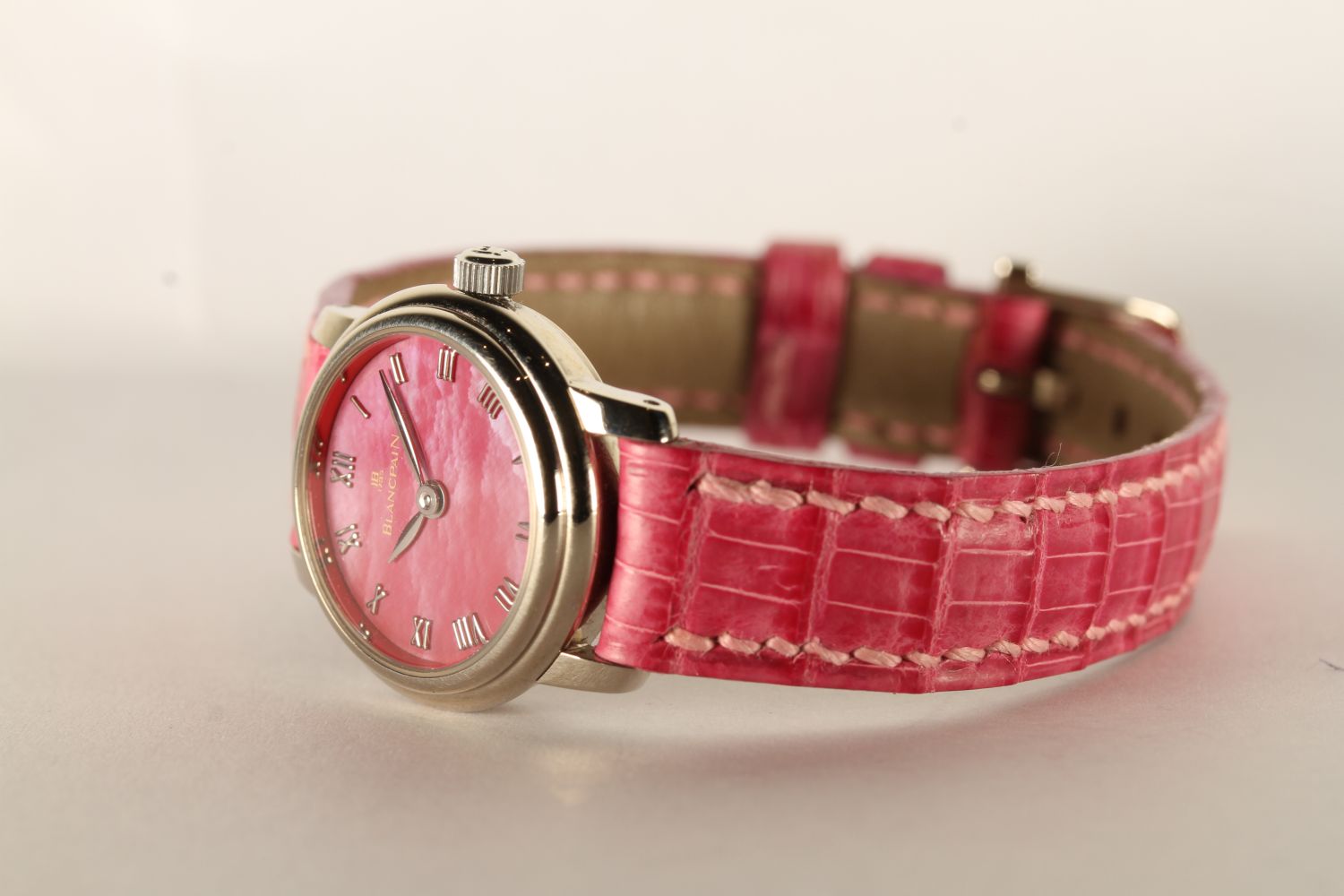 NOS LADIES BLANCPAIN LADYBIRD WRISTWATCH, circular pink mother of pearl dial with roman numerals, - Image 2 of 4