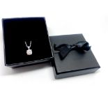 Necklace consisting of 18ct white gold diamond pendant on 18ct white gold chain, boxed. RBC