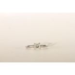 Princess Cut Diamond Solitaire Ring, set with a sin