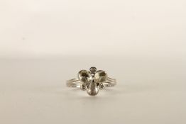 Diamond Ring, set with different shaped diamonds, stamped 18ct white gold, finger size J 1/2.