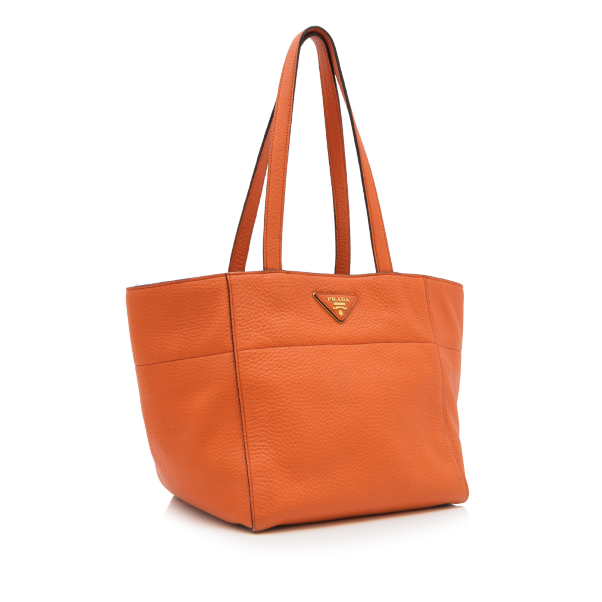 Prada Metallic Vitello Daino Leather Tote Bag, this tote bag features a vitello daino leather - Image 2 of 5