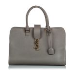 YSL Leather Monogram Cabas Satchel, the cabas monogram satchel features a leather body, rolled
