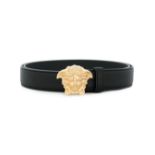 Versace Medusa Leather Belt, the Medusa belt features a leather body and a gold-tone hardware with a