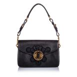 Prada Embroidered Leather Shoulder Bag, this shoulder bag features a leather body with embroidered