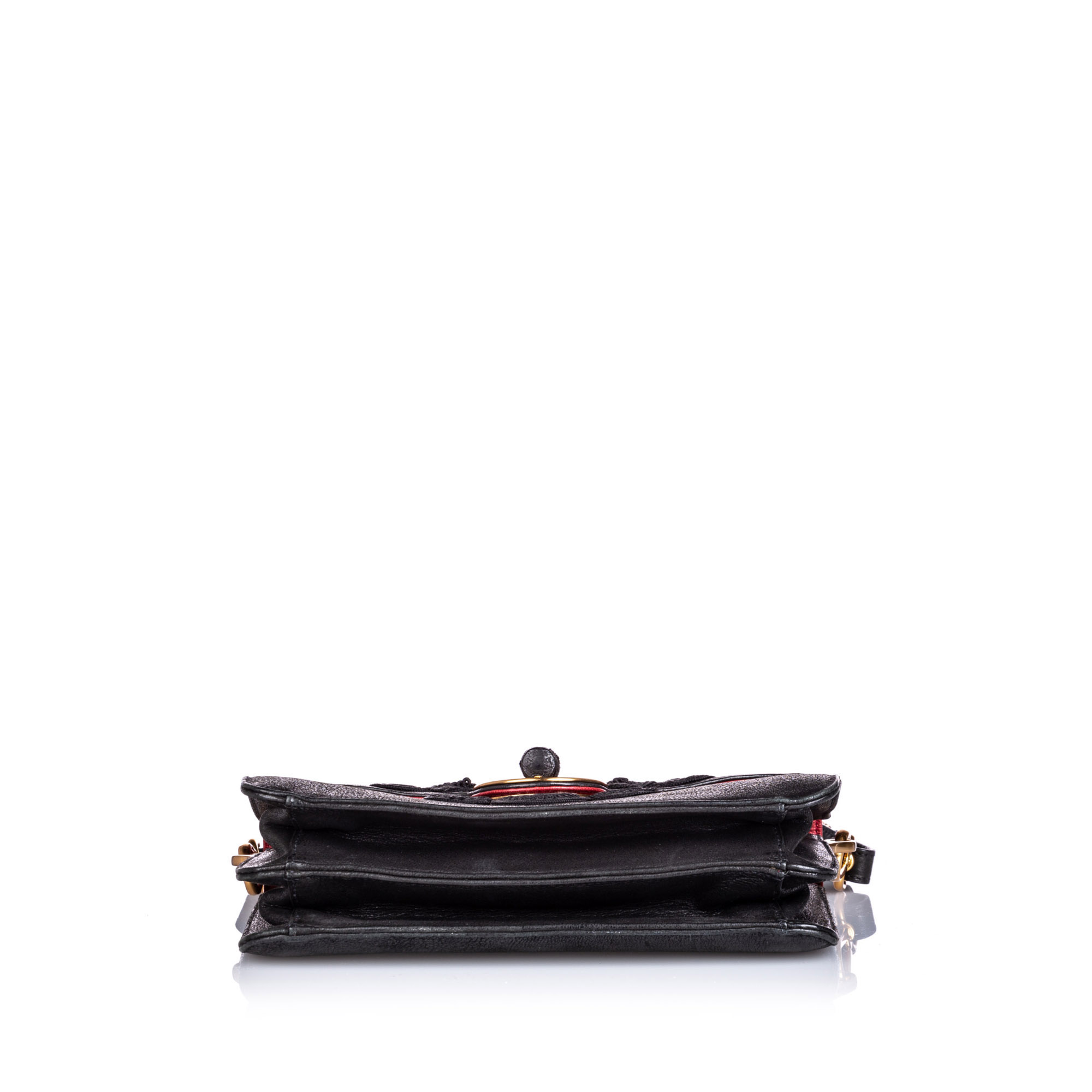Prada Embroidered Leather Shoulder Bag, this shoulder bag features a leather body with embroidered - Image 4 of 11