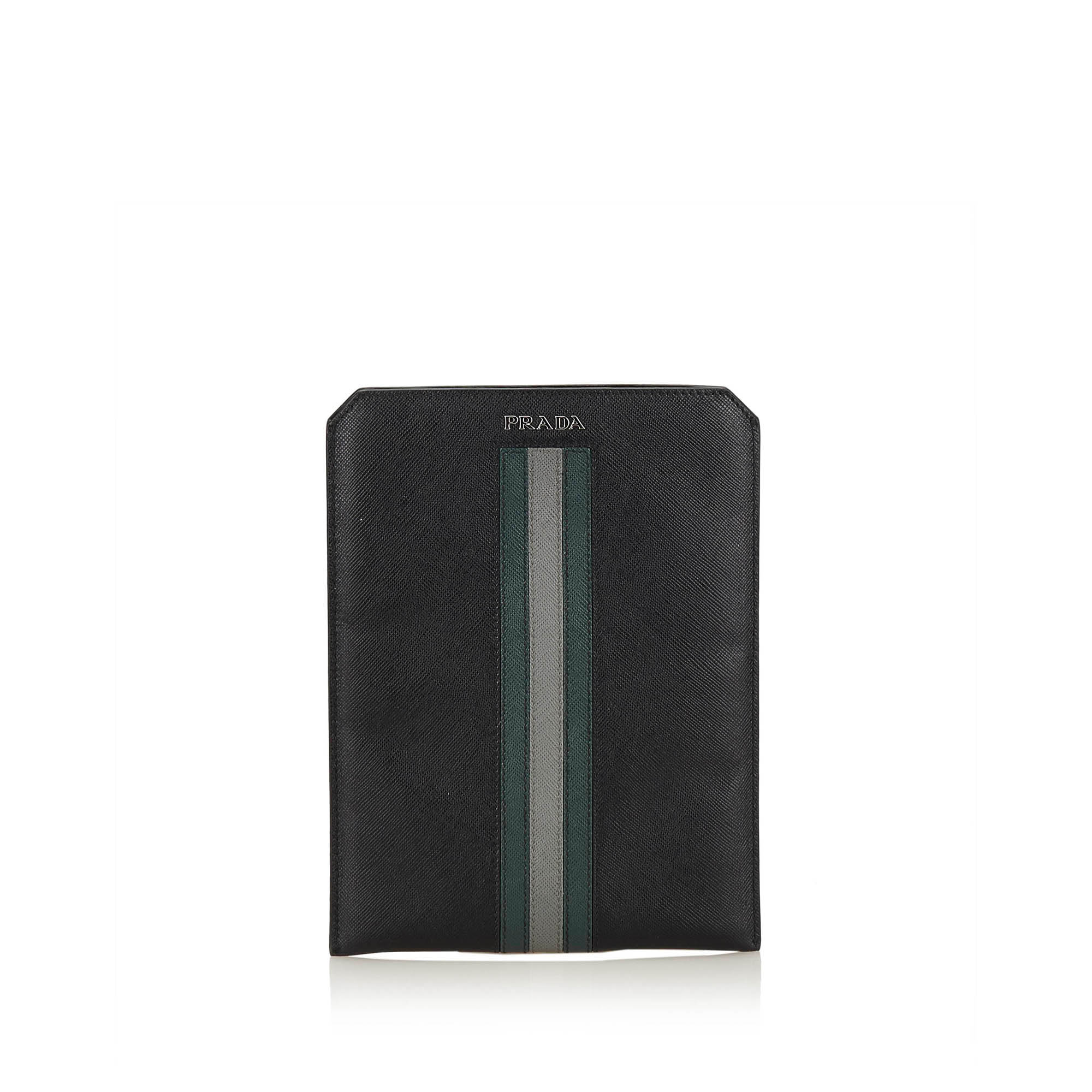 Prada Leather Ipad Case, this Ipad case features a leather body and an open top, comes with a box.