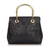 Fendi Quilted Leather Tote Bag, this tote bag features a quilted leather body, metal handles, a