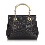 Fendi Quilted Leather Tote Bag, this tote bag features a quilted leather body, metal handles, a