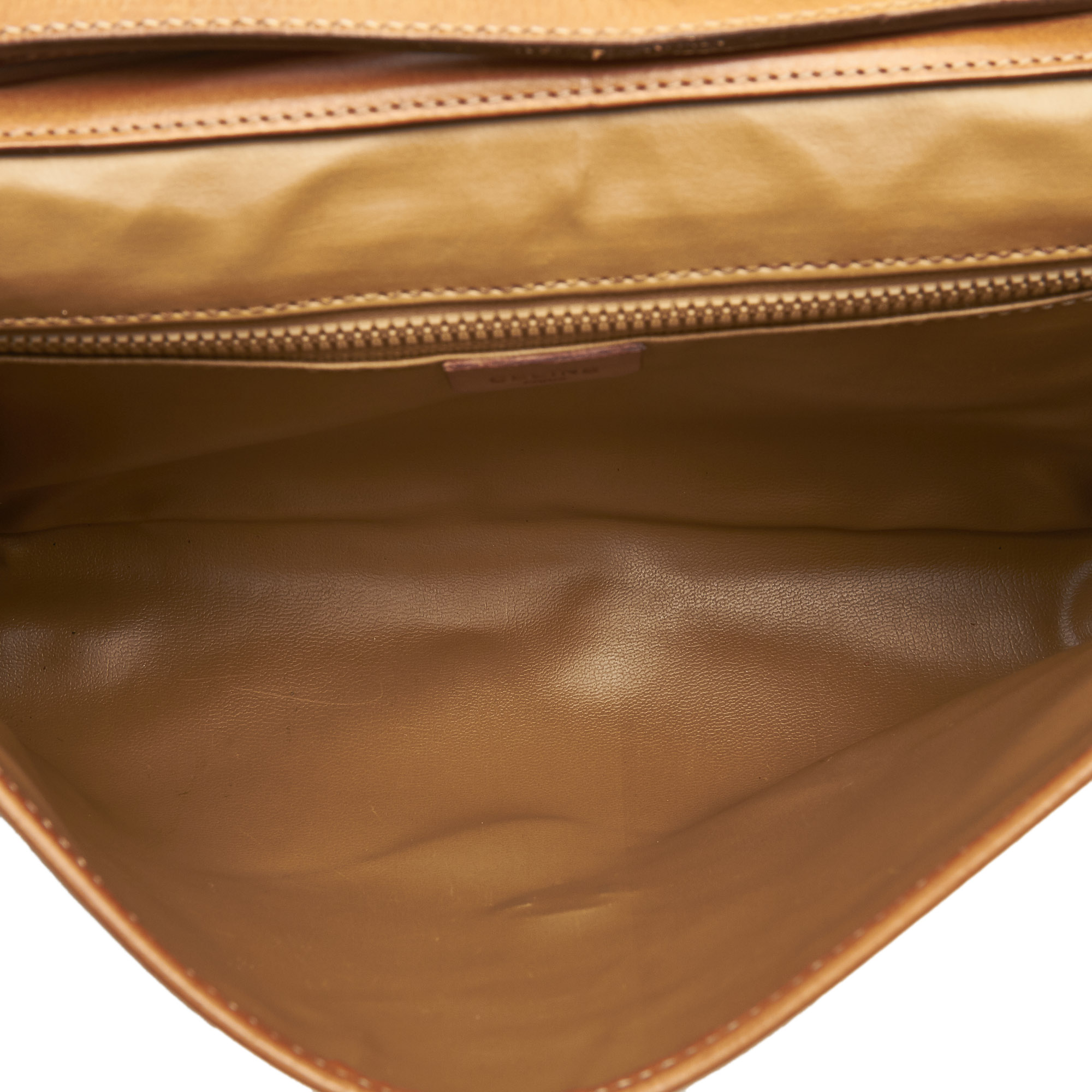 Celine Macadam Shoulder Bag, this shoulder bag features a PVC body, a flat leather strap, a top flap - Image 6 of 9