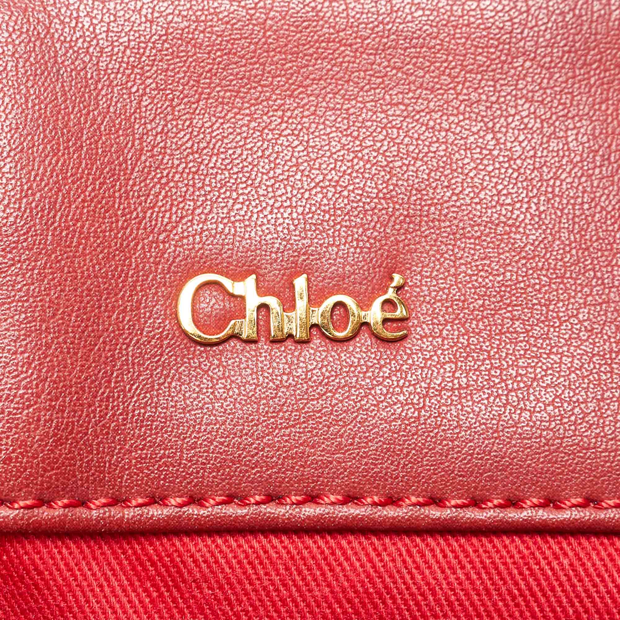 Chloe Leather Eden Tote Bag, the Eden tote bag features a leather body with a tassel detail, flat - Image 7 of 10