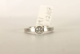 PLATINUM REVERSIBLE SINGLE STONE DIAMOND RING,stamped inside ring 0.31ct, colour G, clarity SI,