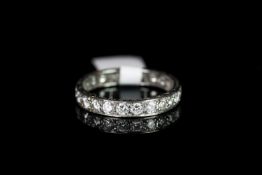 PLATINUM FULL ETERNITY RING, estimated 1.20ct total, stamped PLAT, total weight 5.30gms, ring size