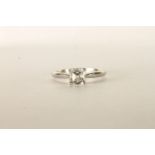 Diamond Solitaire Ring, set with a square crisscut diamond 1.04ct, colour G, clarity VS2, 4 claw