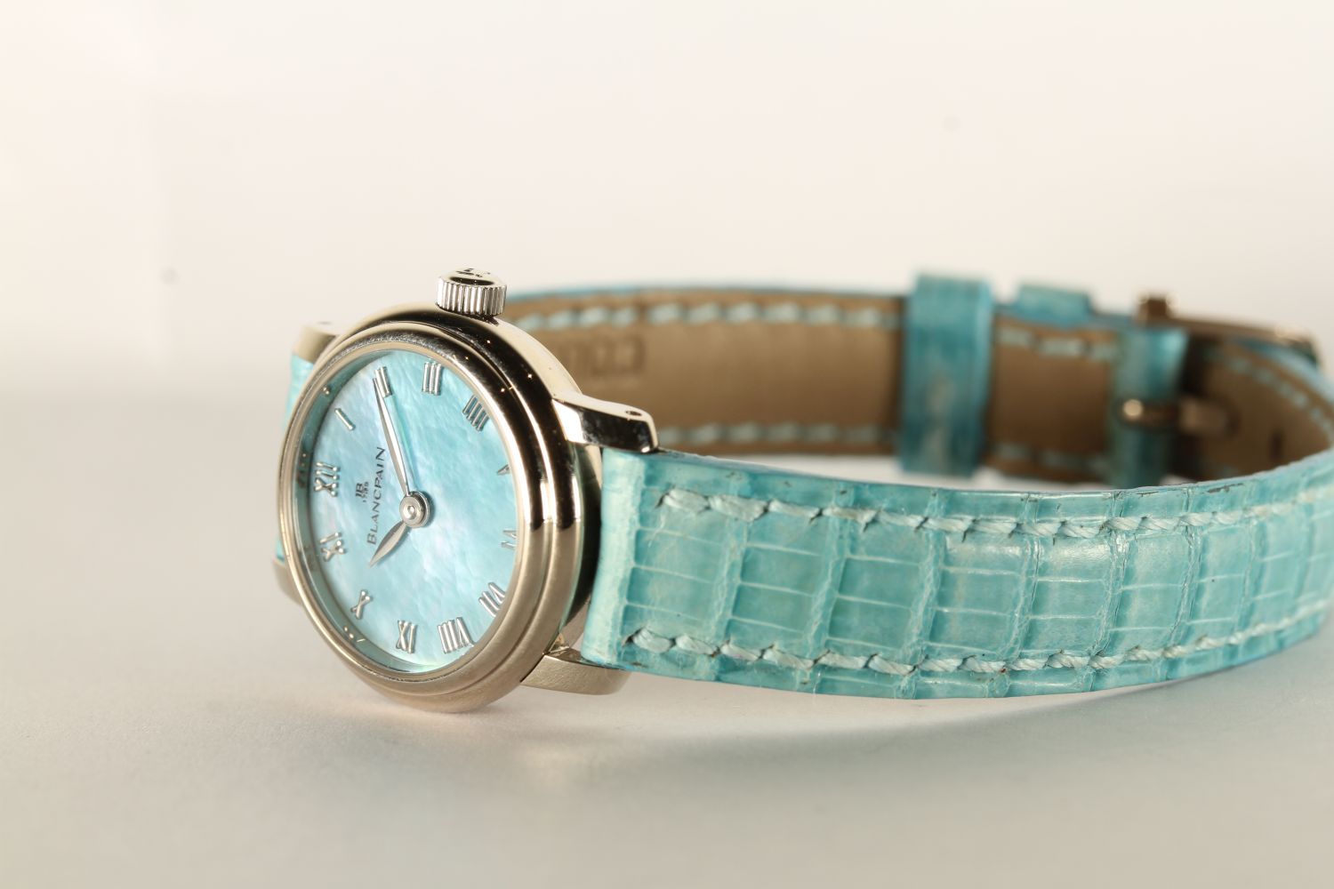 NOS LADIES BLANCPAIN LADYBIRD WRISTWATCH, circular blue mother of pearl dial with roman numerals, - Image 2 of 4