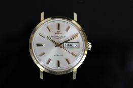 GENTLEMENS 18K JAEGER-LECOULTRE CLUB HEAD ONLY REF 1154300, circular silver dial with gold hands and