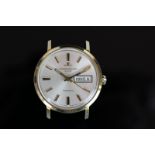 GENTLEMENS 18K JAEGER-LECOULTRE CLUB HEAD ONLY REF 1154300, circular silver dial with gold hands and