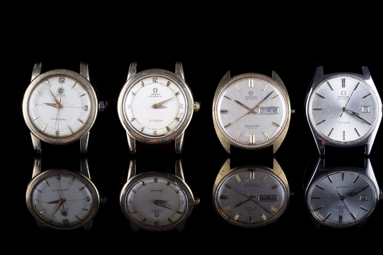 GROUP OF 4 OMEGA WRISTWATCHES INCL SEAMASTER COSMIC, all watches have circular cream, starburst