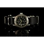 GENTLEMENS INTERNATIONAL WATCH COMPANY BRITISH MILITARY WRISTWATCH, circular black tritium dial with