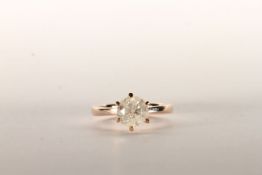 Solitaire Diamond Ring, set with a round brilliant cut diamond totalling 1.77ct, 6 claw set, stamped