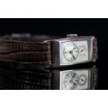 Vintage Longines Dual Dial Doctors Watch, rectangular silvered dial, circular dial with Arabic