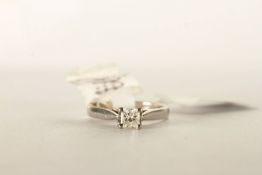 14CT SINGLE PRINCESS CUT DIAMOND RING,estimated diamond size 2.9x2.9mm, total weight 2.9gms , ring