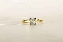 ***TO BE SOLD WITHOUT RESERVE - EX SHOP STOCK*** Princess Cut Diamond Solitaire Ring,
