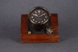 VINTAGE BRITISH MILITARY RAF MKIIC SPITFIRE COCKPIT CLOCK, circular black dial with large arabic