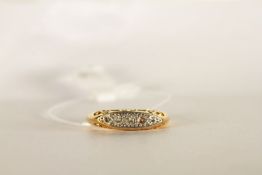 ***TO BE SOLD WITHOUT RESERVE - EX SHOP STOCK***Diamond Boat Ring, stamped 18ct yellow gold and