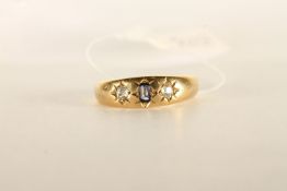 ***TO BE SOLD WITHOUT RESERVE - EX SHOP STOCK*** Sapphire and Diamond Gypsy Ring, stamped 18ct