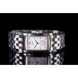 GENTLEMENS LONGINES WRISTWATCH, rectangular off white dial with tear drop hour markers and sword