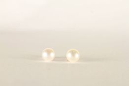 ***TO BE SOLD WITHOUT RESERVE - EX SHOP STOCK*** Pair of pearl stud earrings, stamped 9ct yellow