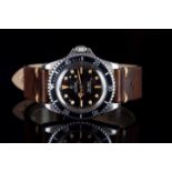 GENTLEMENS TUDOR OYSTER PRINCE SUBMARINER WRISTWATCH REF. 7928, circular black dial with pumpkin