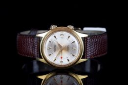 GENTLEMENS TECHNOS ALARM WRISTWATCH, circular silver dial with applied gold faceted hour markers and