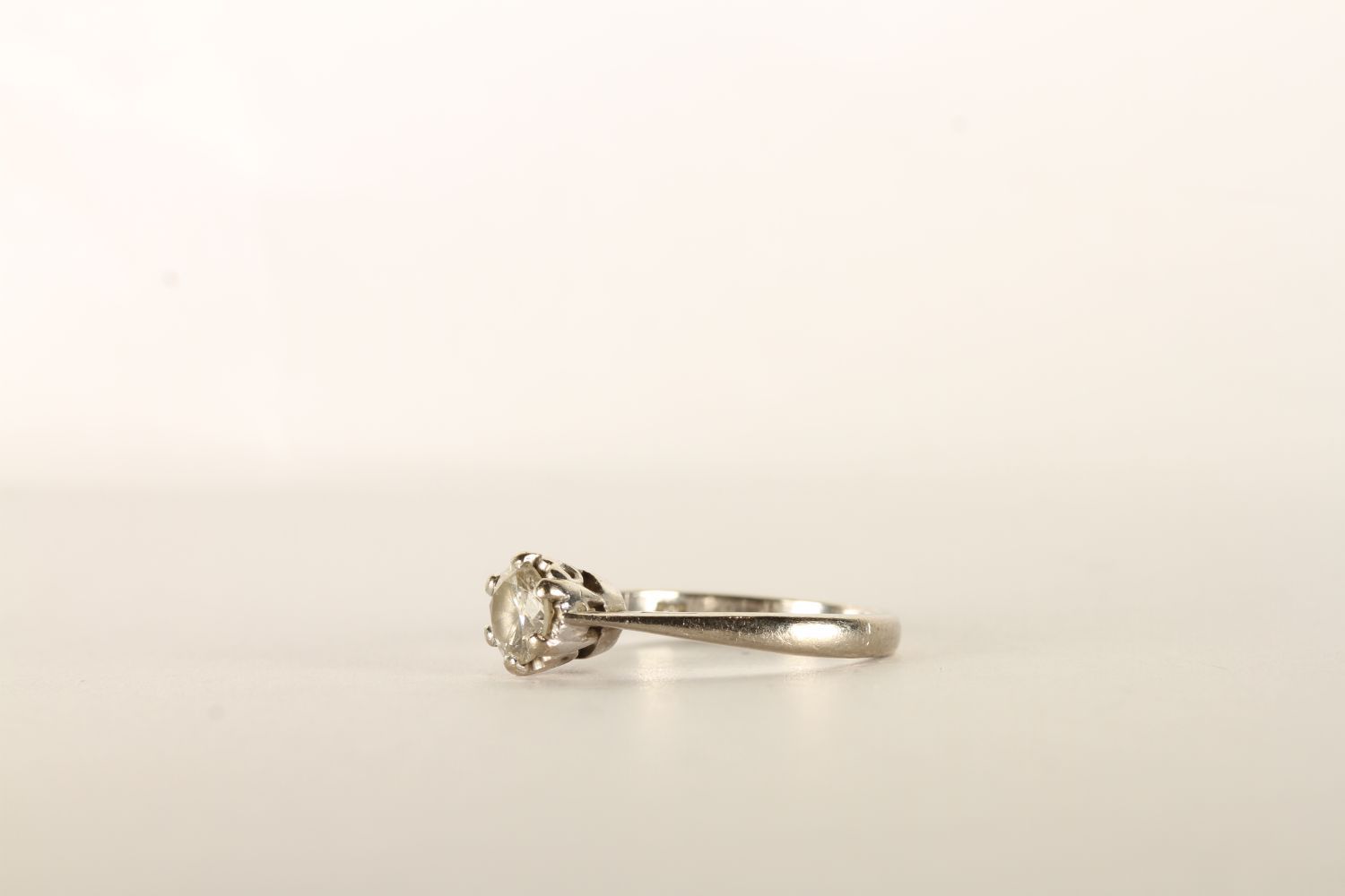 Diamond Solitaire Ring, set with a single round brilliant cut diamond, 6 claw set, stamped 18ct - Image 2 of 2