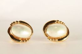 ***TO BE SOLD WITHOUT RESERVE - EX SHOP STOCK*** Pair of pearl earrings, stamped 18ct yellow gold