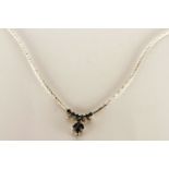 ***TO BE SOLD WITHOUT RESERVE - EX SHOP STOCK*** Sapphire and Diamond Necklace, stamped 18ct white