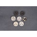 GROUP OF TAG HEUER CHRONOGRAPH DIALS HANDS SPARE PARTS, 7 TAG Heuer dials from models including