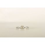 Diamond Solitaire Ring, set with an oval cut diamond, 4 claw set, stamped platinum, finger size N.