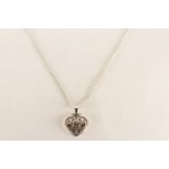 Clogau Heart Necklace, stamped sterling silver, approximate chain length 15 inches - 18 inches as
