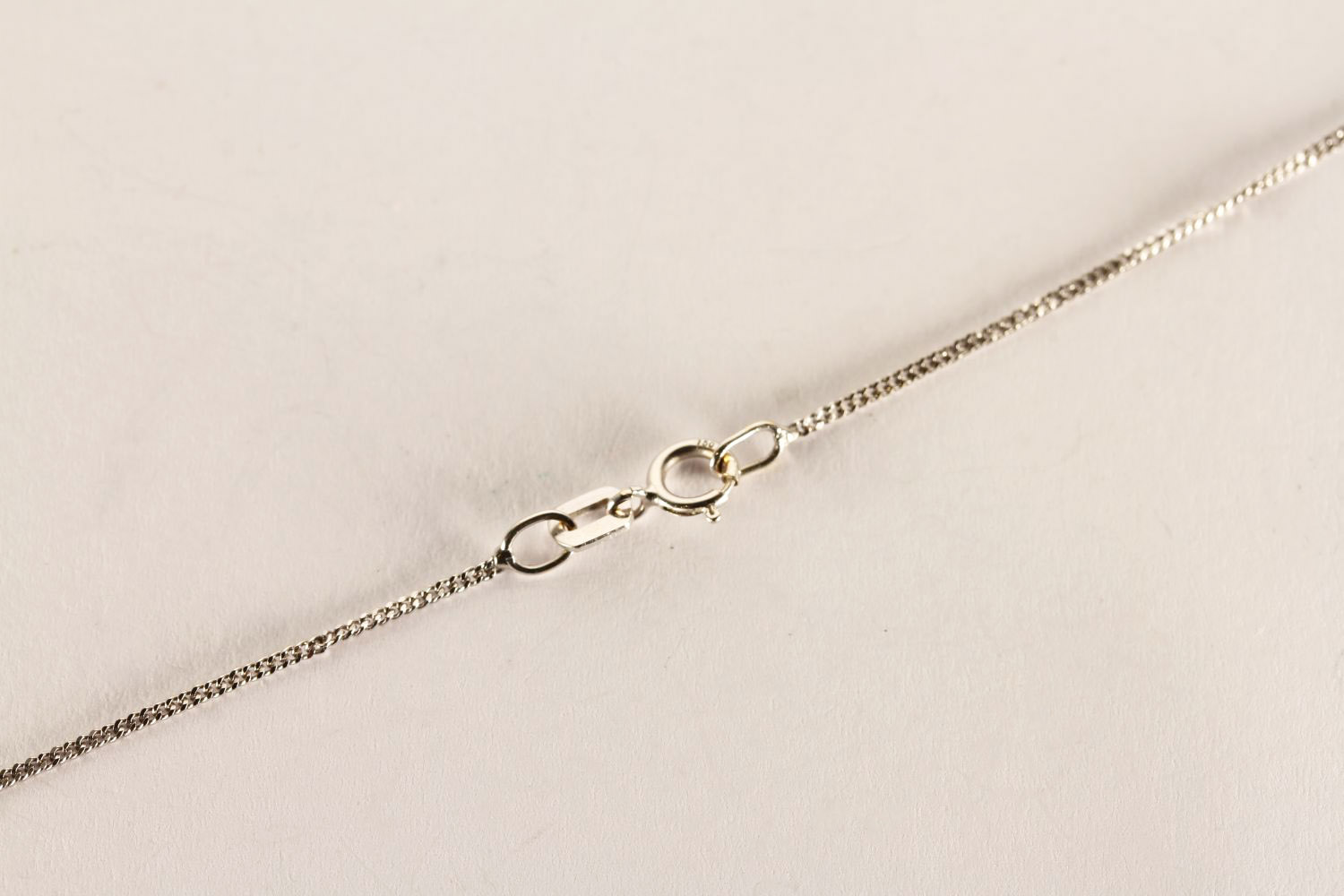 Diamond Trilogy Necklace, set with 3 diamonds, stamped 18ct white gold, approximate chain length - Image 3 of 3