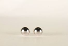 ***TO BE SOLD WITHOUT RESERVE - EX SHOP STOCK*** Pair of ball stud earrings, stamped 9ct white