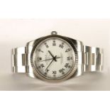 GENTLEMENS ROLEX AIR-KING WRISTWATCH Model 114234, circular white dial with roman numerals and